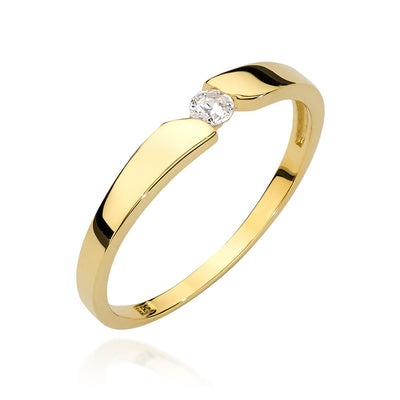 Inel Aur 9K cu Diamant Natural 0.08 ct