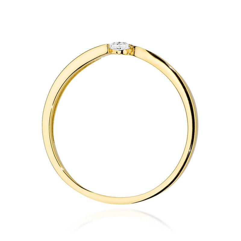 Inel Aur 9K cu Diamant Natural 0.08 ct, imaginea 3 din 8