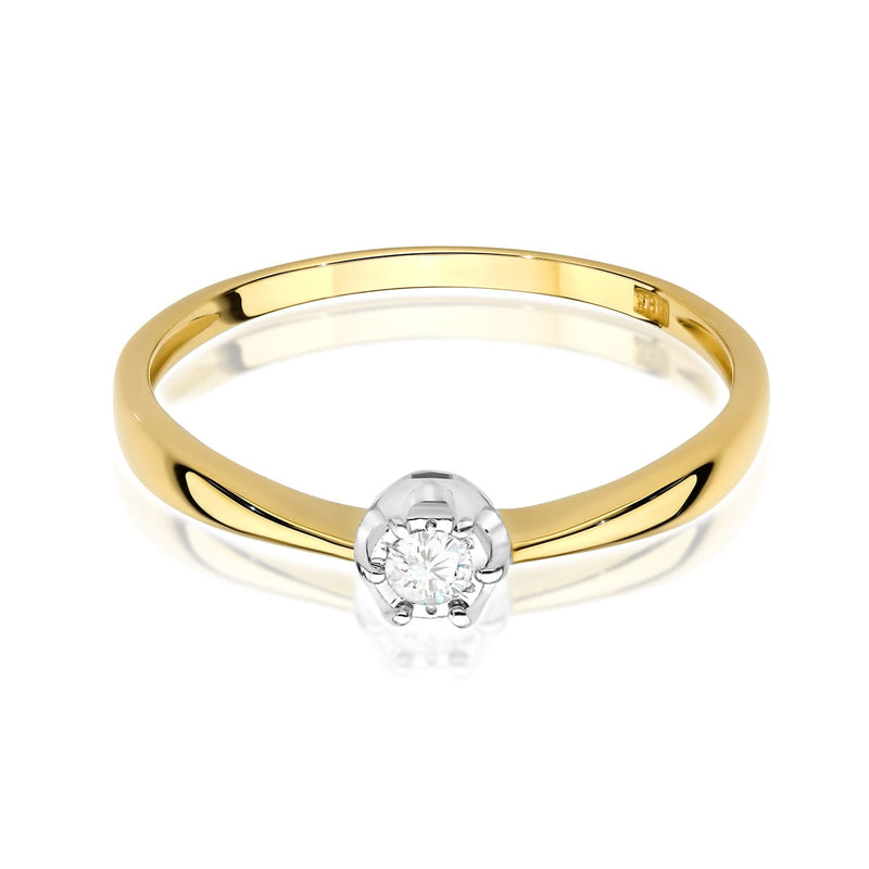 Inel Aur 9K cu Diamant Natural 0.06 ct, imaginea 2 din 6