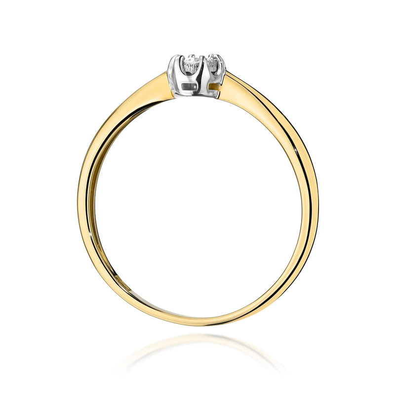 Inel Aur 9K cu Diamant Natural 0.06 ct, imaginea 3 din 6