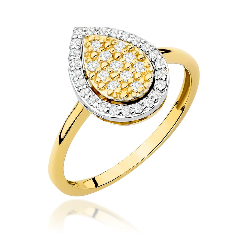 Inel Aur 9K cu Diamante Naturale 0.22 ct — Aur galben