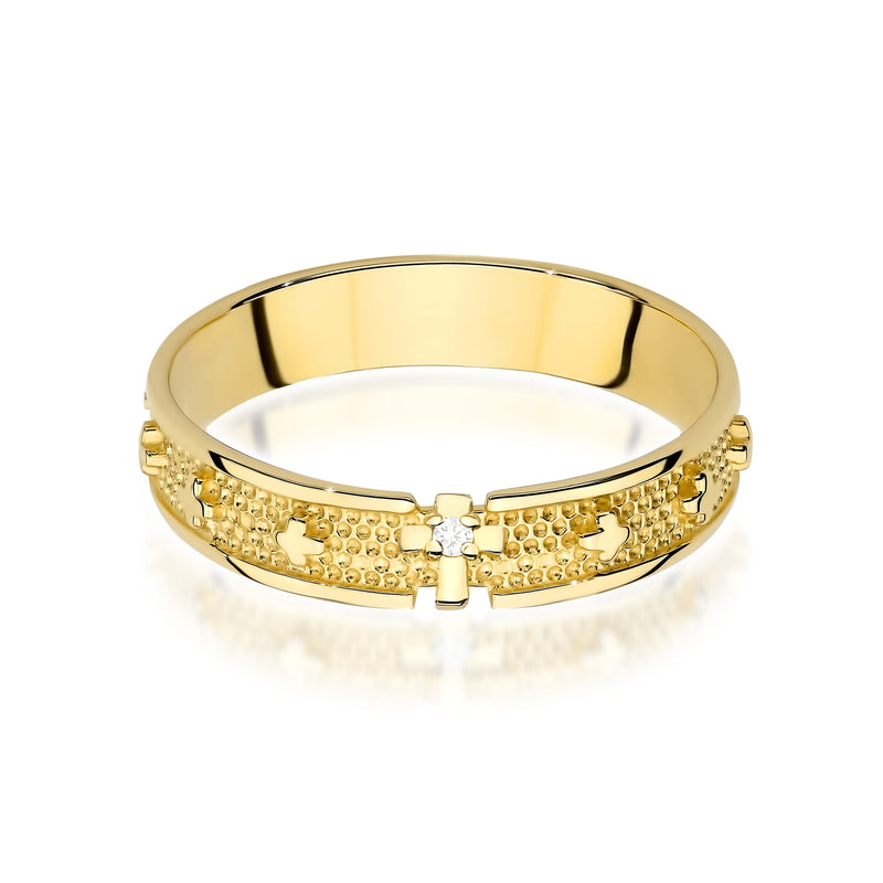 Inel Aur 9K cu Diamant Natural 0.01 ct, imaginea 2 din 6