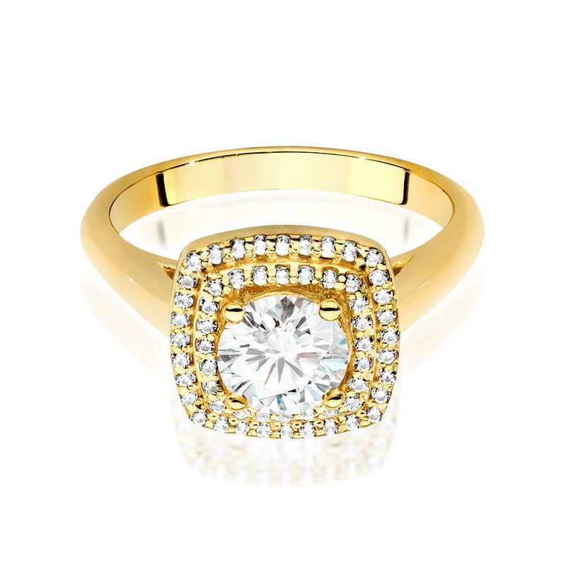 Inel Aur 9K cu Diamante Naturale 0.98 ct, imaginea 2 din 6