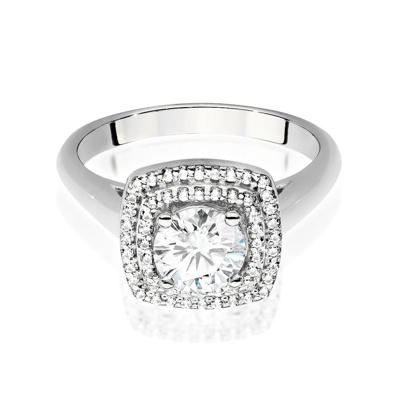 Inel Aur 9K cu Diamante Naturale 0.98 ct, imaginea 5 din 6