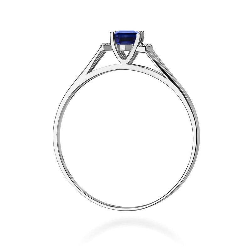 Inel Aur 9K cu Safir 0.70 ct si Diamante Naturale 0.05 ct, imaginea 7 din 8