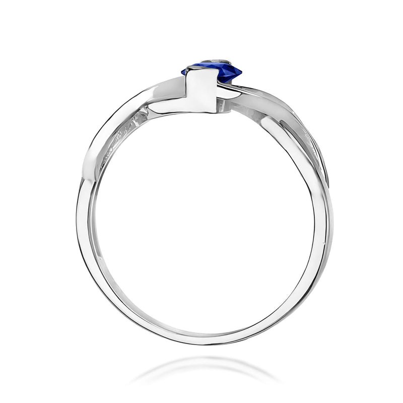 Inel Aur 9K cu Safir 0.70 ct si Diamante Naturale 0.05 ct, imaginea 7 din 8
