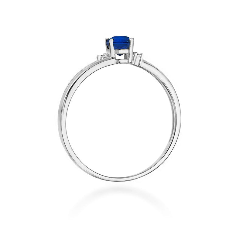 Inel Aur 9K cu Safir 0.70 ct si Diamante Naturale 0.03 ct, imaginea 7 din 8
