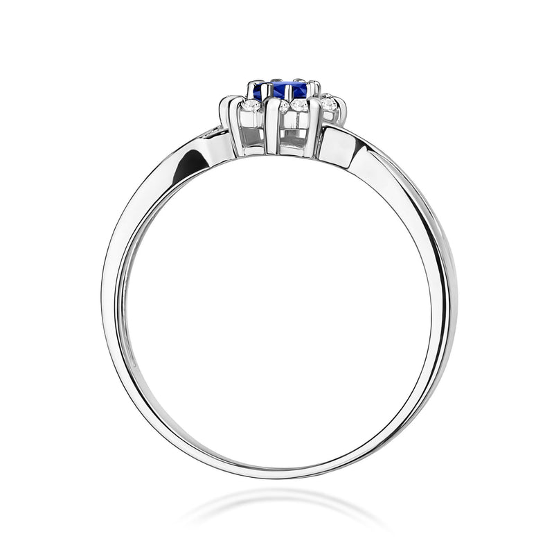 Inel Aur 9K cu Safir 0.15 ct si Diamante Naturale 0.12 ct, imaginea 7 din 8