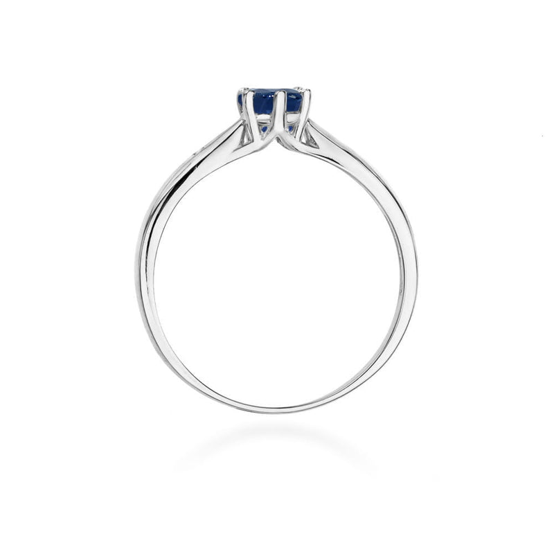 Inel Aur 9K cu Safir 0.50 ct si Diamante Naturale 0.01 ct, imaginea 7 din 8