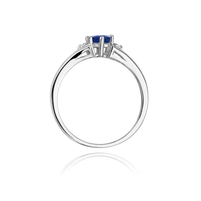 Inel Aur 9K cu Safir 0.50 ct si Diamante Naturale 0.03 ct, imaginea 7 din 8