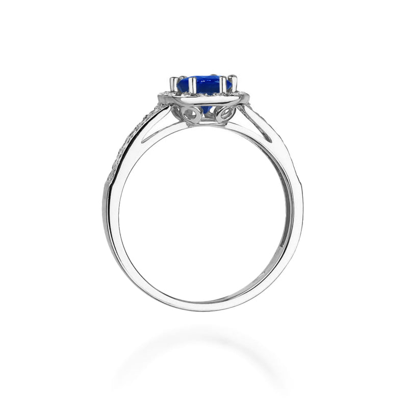 Inel Aur 9K cu Safir 0.50 ct si Diamante Naturale 0.20 ct, imaginea 7 din 8