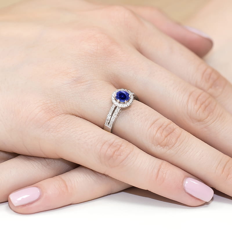 Inel Aur 9K cu Safir 0.50 ct si Diamante Naturale 0.20 ct, imaginea 8 din 8