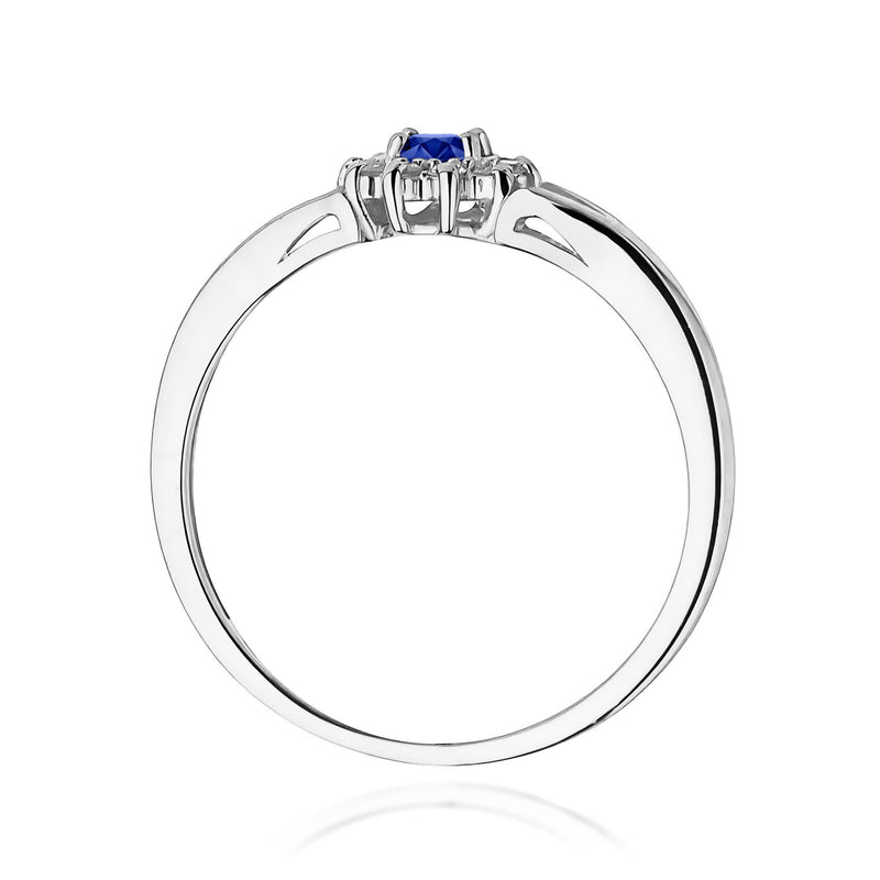 Inel Aur 9K cu Safir 0.15 ct si Diamante Naturale 0.09 ct, imaginea 7 din 8