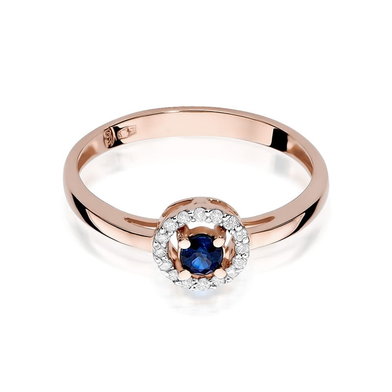 Inel Aur 9K cu Safir 0.15 ct si Diamante Naturale 0.08 ct, imaginea 6 din 11