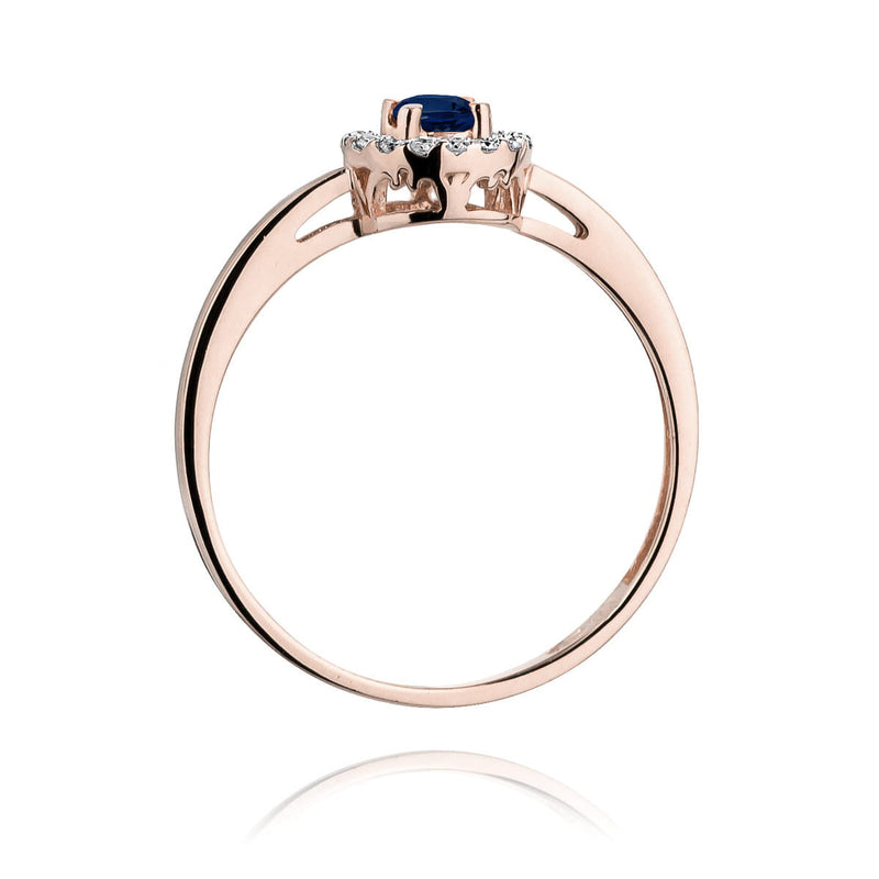 Inel Aur 9K cu Safir 0.15 ct si Diamante Naturale 0.08 ct, imaginea 7 din 11