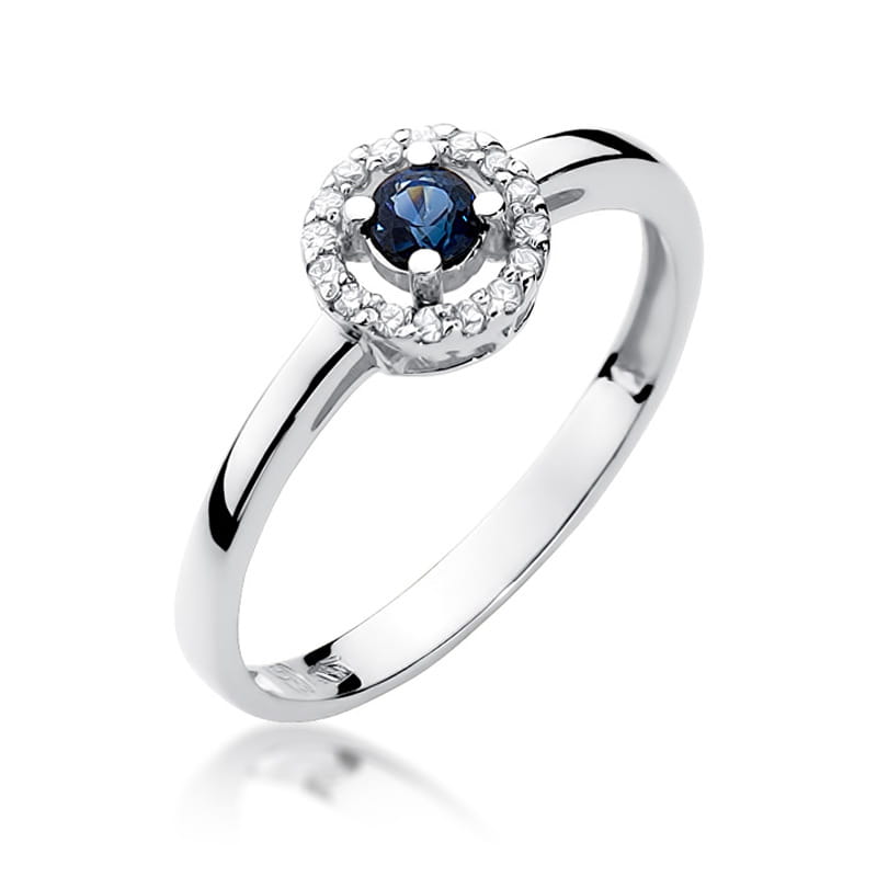 Inel Aur 9K cu Safir 0.15 ct si Diamante Naturale 0.08 ct, imaginea 9 din 11
