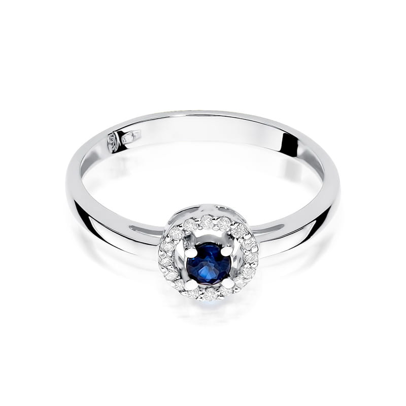 Inel Aur 9K cu Safir 0.15 ct si Diamante Naturale 0.08 ct, imaginea 10 din 11