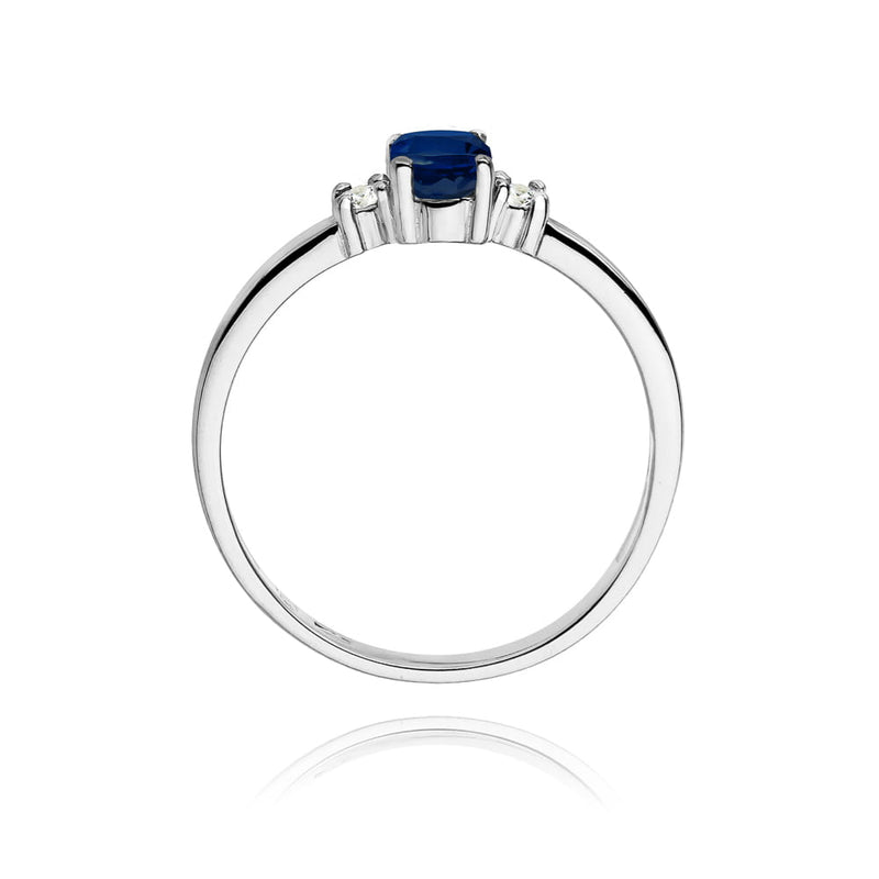 Inel Aur 9K cu Safir 0.70 ct si Diamante Naturale 0.08 ct, imaginea 7 din 7