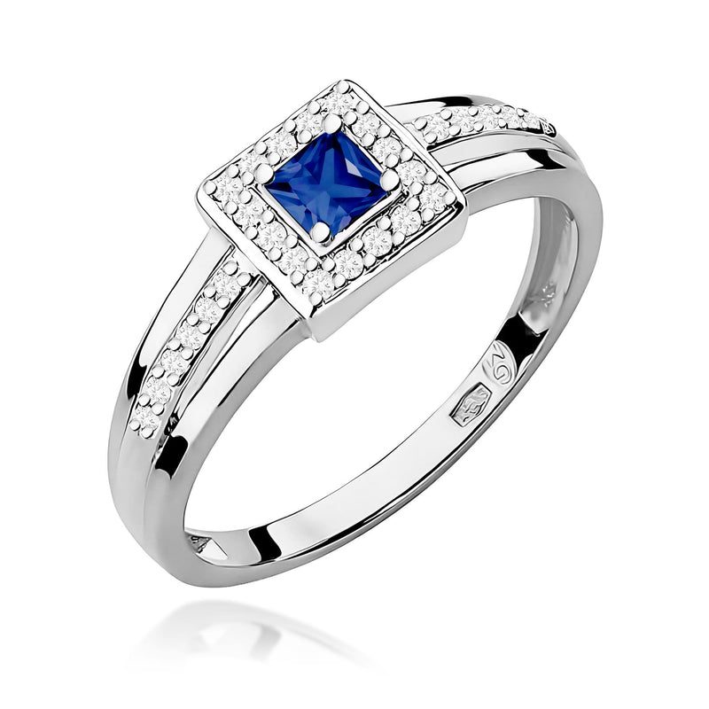 Inel Aur 9K cu Safir 0.20 ct si Diamante Naturale 0.14 ct, imaginea 9 din 12