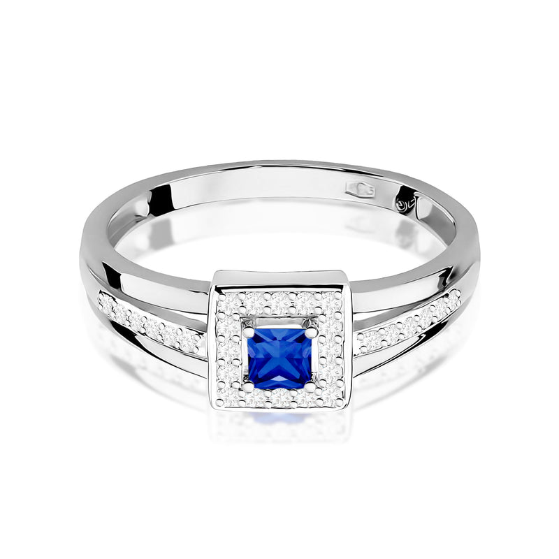 Inel Aur 9K cu Safir 0.20 ct si Diamante Naturale 0.14 ct, imaginea 10 din 12