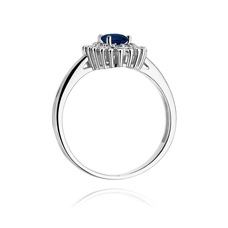 Inel Aur 9K cu Safir 0.70 ct si Diamante Naturale 0.20 ct, imaginea 10 din 10