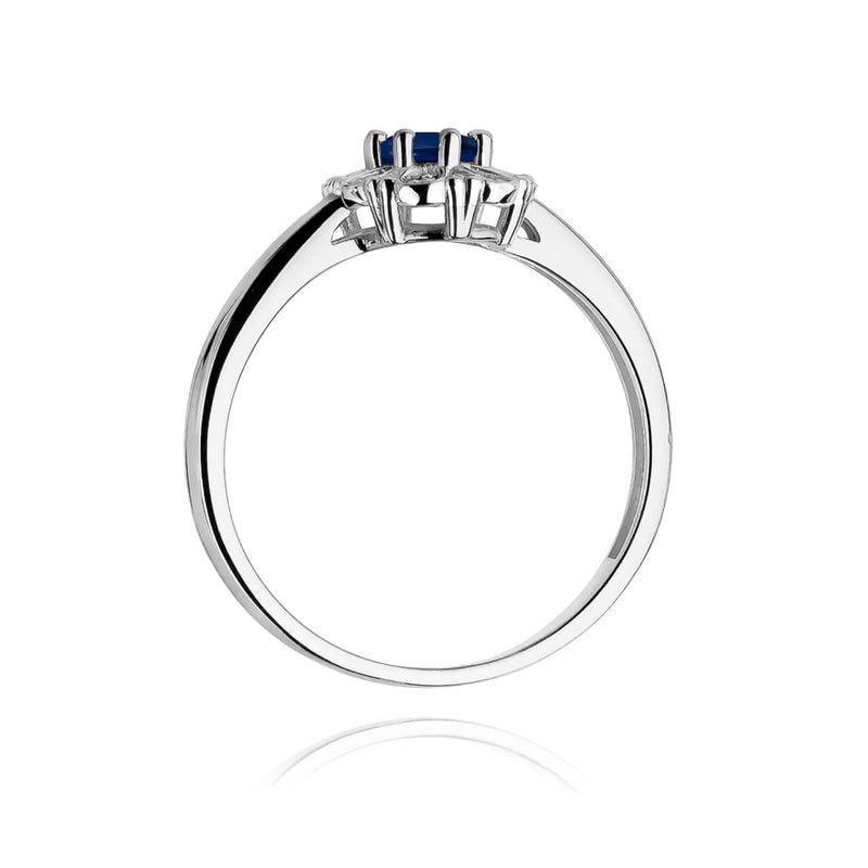 Inel Aur 9K cu Safir 0.70 ct si Diamante Naturale 0.07 ct, imaginea 7 din 7
