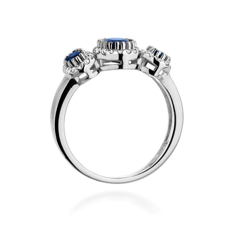 Inel Aur 9K cu Safir 0.90 ct si Diamante Naturale 0.24 ct, imaginea 7 din 8