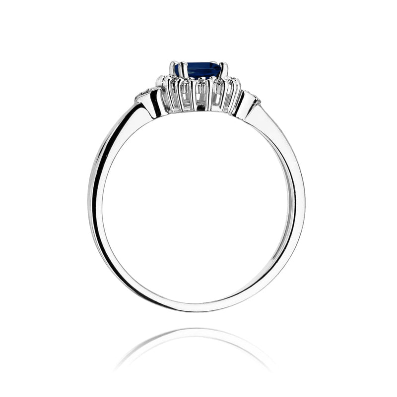 Inel Aur 9K cu Safir 0.70 ct si Diamante Naturale 0.10 ct, imaginea 7 din 7