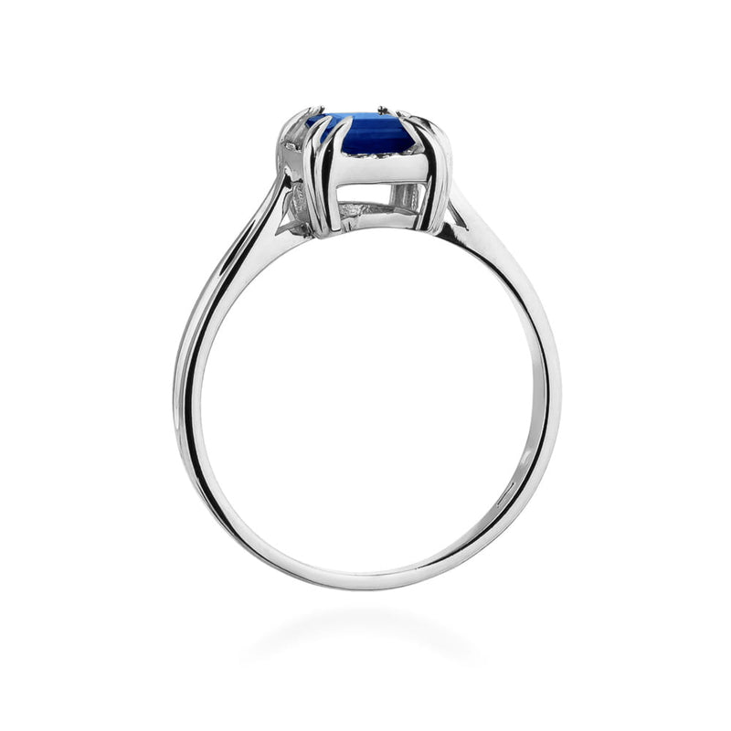 Inel Aur 9K cu Safir 0.70 ct si Diamante Naturale 0.06 ct, imaginea 7 din 8