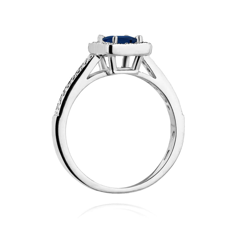 Inel Aur 9K cu Safir 0.60 ct si Diamante Naturale 0.19 ct, imaginea 10 din 10
