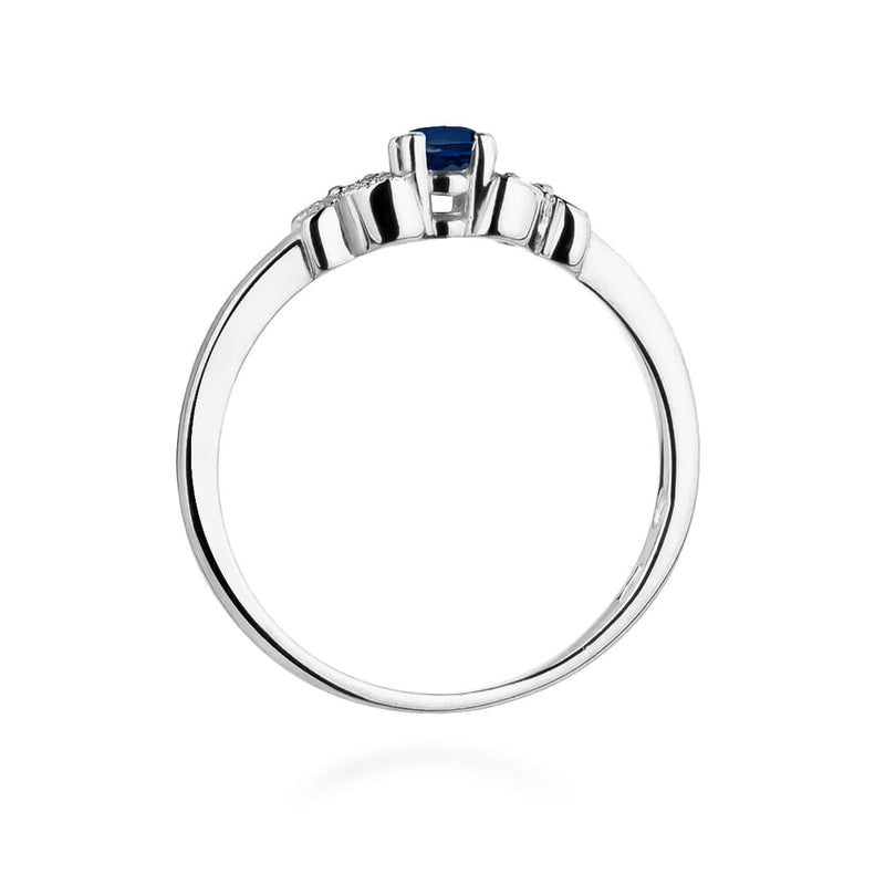 Inel Aur 9K cu Safir 0.15 ct si Diamante Naturale 0.02 ct, imaginea 7 din 8