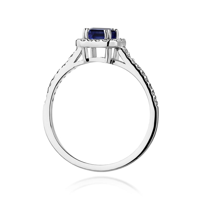 Inel Aur 9K cu Safir 0.60 ct si Diamante Naturale 0.22 ct, imaginea 7 din 8