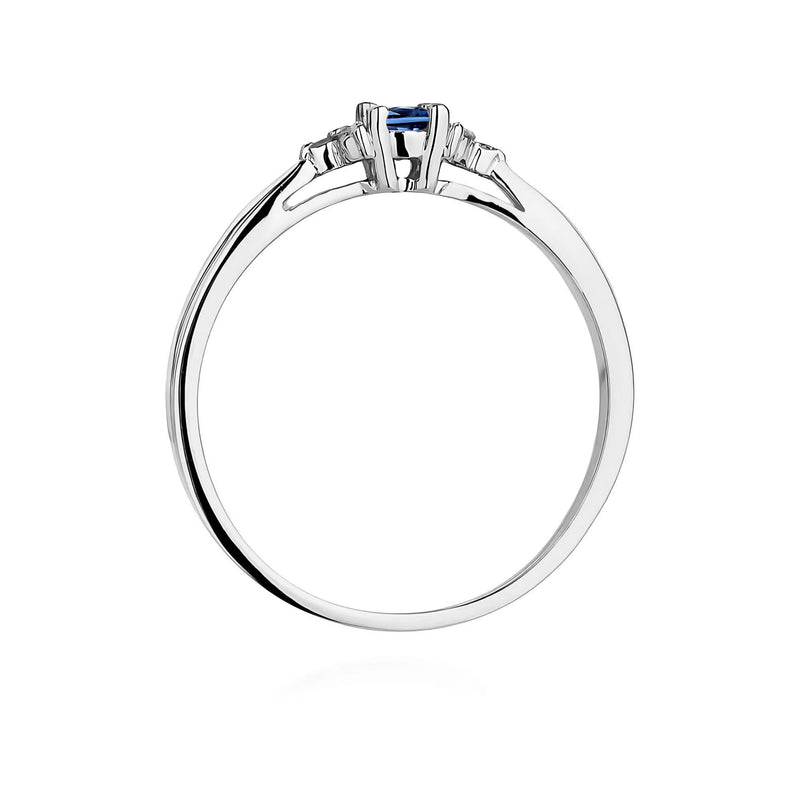Inel Aur 9K cu Safir 0.15 ct si Diamante Naturale 0.03 ct, imaginea 7 din 8