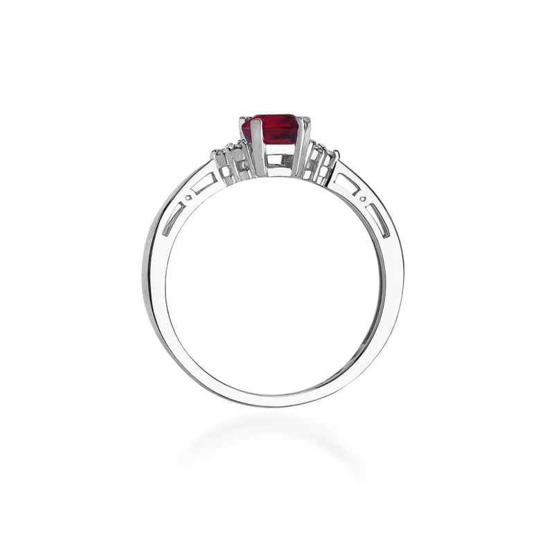 Inel Aur 9K cu Rubin 0.80 ct si Diamante Naturale 0.03 ct, imaginea 7 din 8