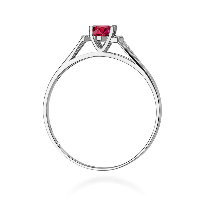 Inel Aur 9K cu Rubin 0.60 ct si Diamante Naturale 0.05 ct, imaginea 7 din 8