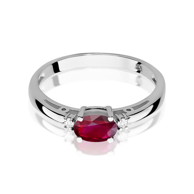 Inel Aur 9K cu Rubin 0.60 ct si Diamante Naturale 0.03 ct, imaginea 6 din 8