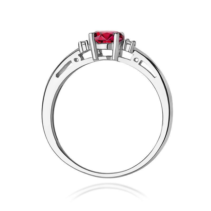 Inel Aur 9K cu Rubin 0.60 ct si Diamante Naturale 0.03 ct, imaginea 7 din 8