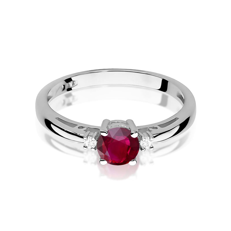 Inel Aur 9K cu Rubin 0.60 ct si Diamante Naturale 0.03 ct, imaginea 6 din 8