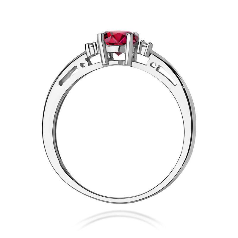 Inel Aur 9K cu Rubin 0.60 ct si Diamante Naturale 0.03 ct, imaginea 7 din 8