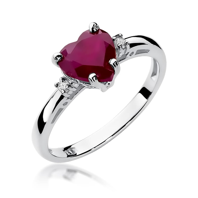 Inel Aur 9K cu Rubin 1.70 ct si Diamante Naturale 0.03 ct, imaginea 5 din 8
