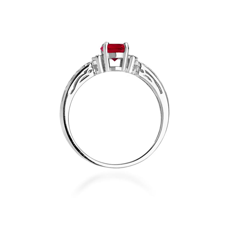 Inel Aur 9K cu Rubin 0.60 ct si Diamante Naturale 0.02 ct, imaginea 7 din 8