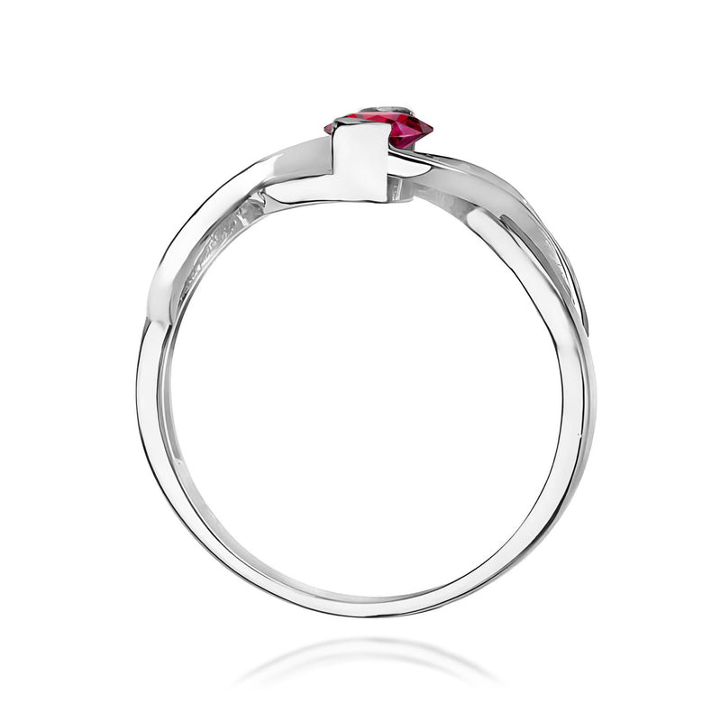 Inel Aur 9K cu Rubin 0.60 ct si Diamante Naturale 0.05 ct, imaginea 7 din 8