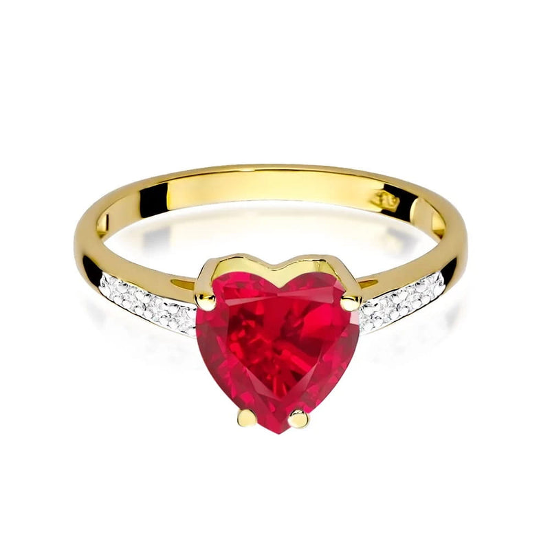 Inel Aur 9K cu Rubin 1.70 ct si Diamante Naturale 0.04 ct, imaginea 2 din 8