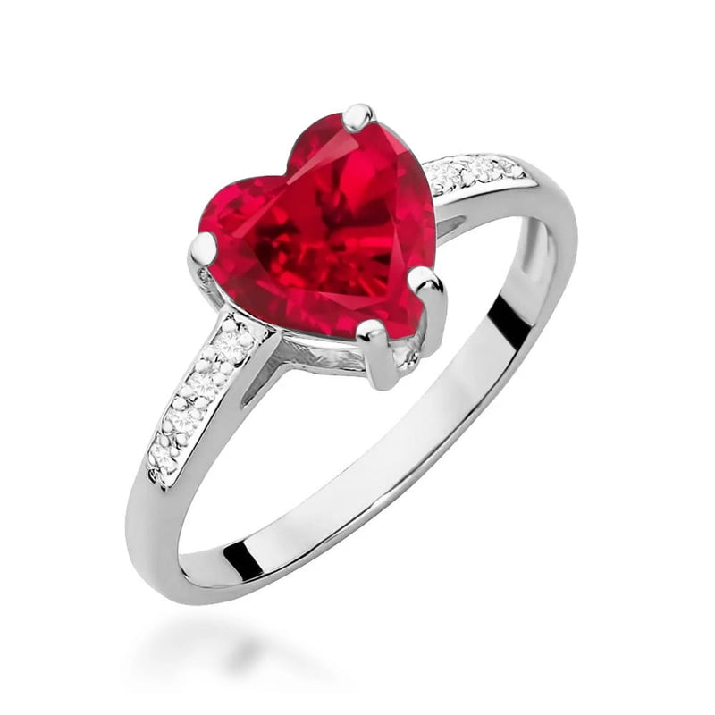 Inel Aur 9K cu Rubin 1.70 ct si Diamante Naturale 0.04 ct, imaginea 5 din 8