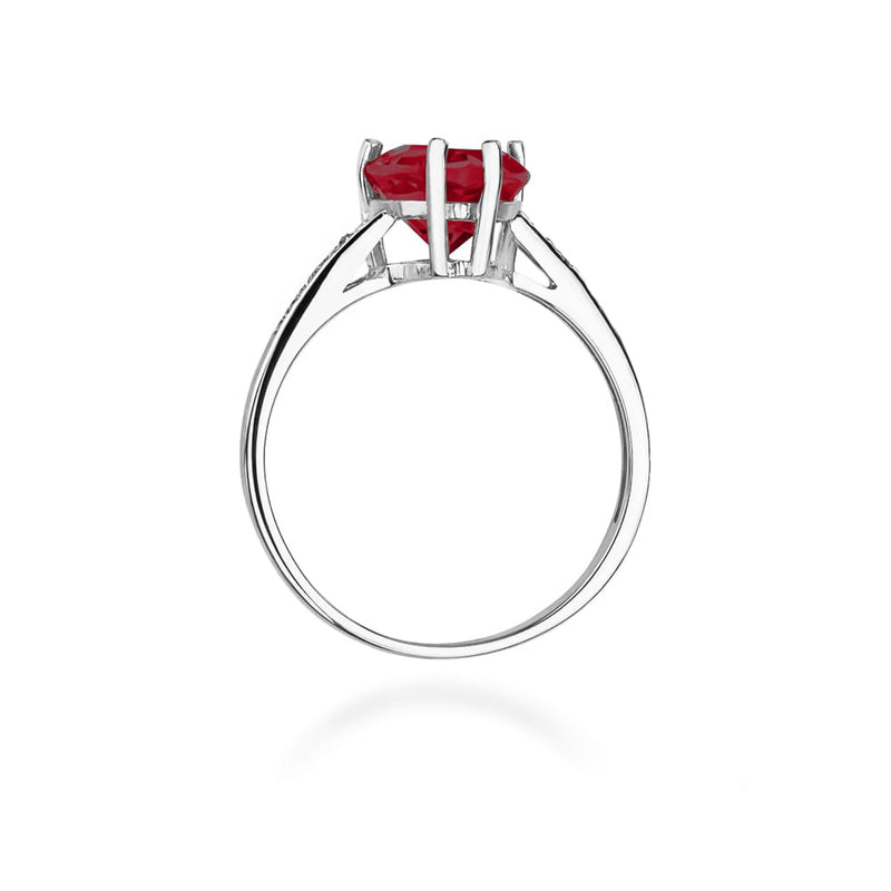 Inel Aur 9K cu Rubin 1.70 ct si Diamante Naturale 0.04 ct, imaginea 7 din 8