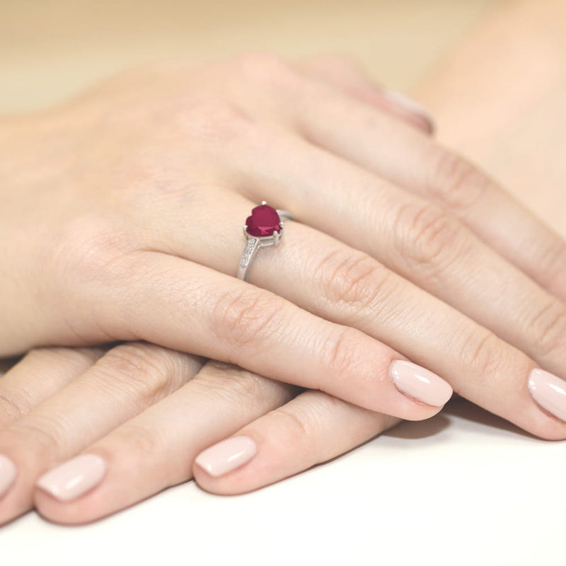 Inel Aur 9K cu Rubin 1.70 ct si Diamante Naturale 0.04 ct, imaginea 8 din 8