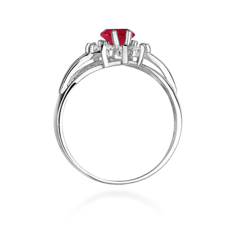 Inel Aur 9K cu Rubin 1.00 ct si Diamante Naturale 0.30 ct, imaginea 7 din 8
