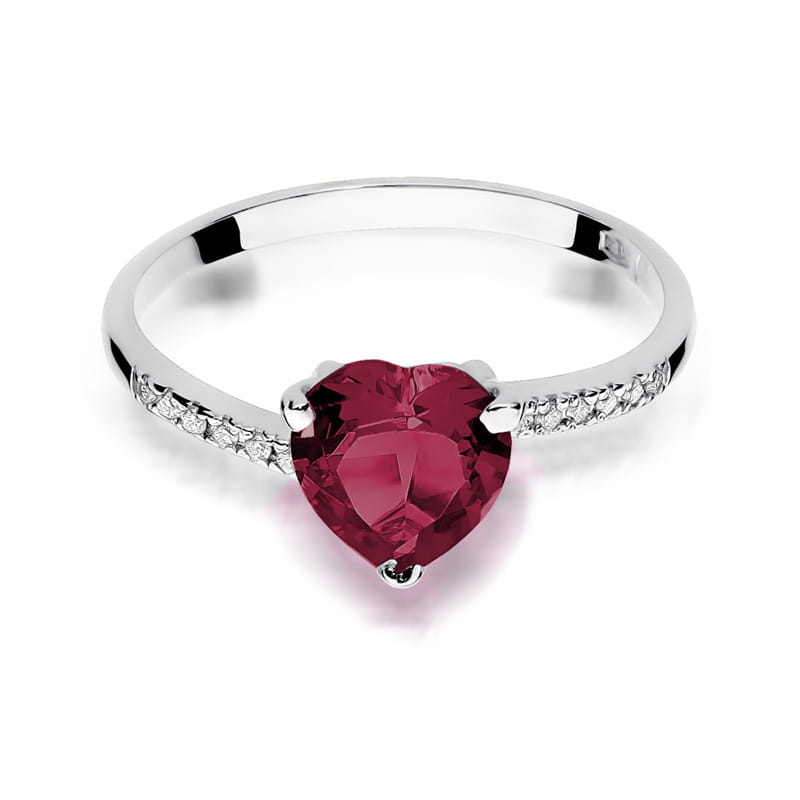 Inel Aur 9K cu Rubin 1.70 ct si Diamante Naturale 0.06 ct, imaginea 6 din 8