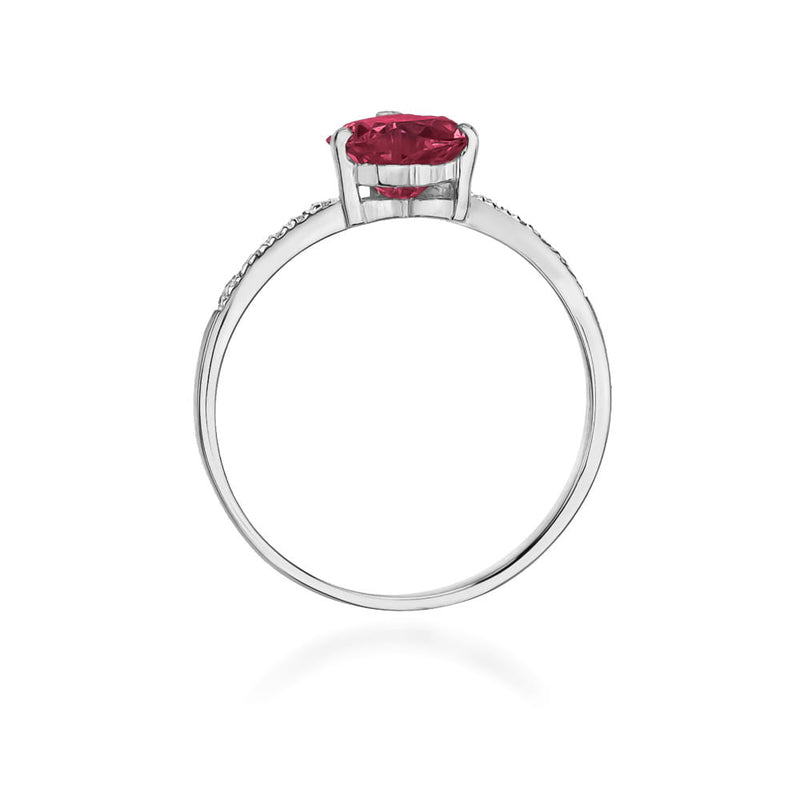Inel Aur 9K cu Rubin 1.70 ct si Diamante Naturale 0.06 ct, imaginea 7 din 8