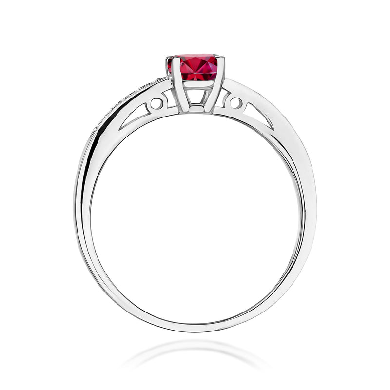 Inel Aur 9K cu Rubin 0.60 ct si Diamante Naturale 0.05 ct, imaginea 7 din 8